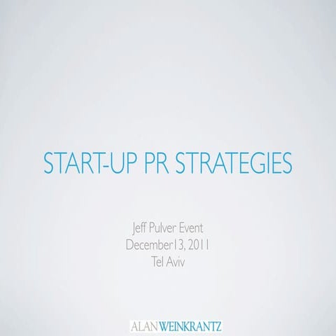 StartUp PR Strategies