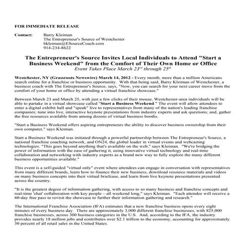 Start a Business Weekend