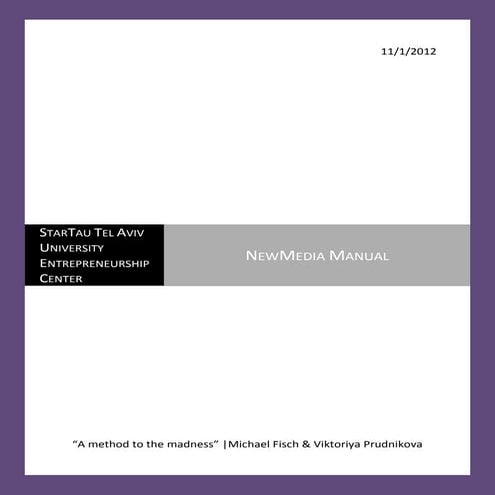 Star tau new media manual