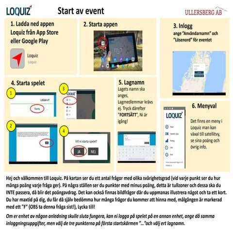 Start av Loquiz event och app | PPTX