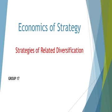 Economics of Strategy: Strategies of Related Diversification