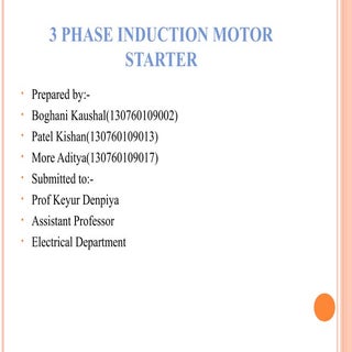 three phase induction machine starter