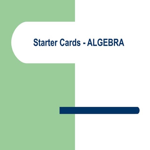 Starter cards -_algebra