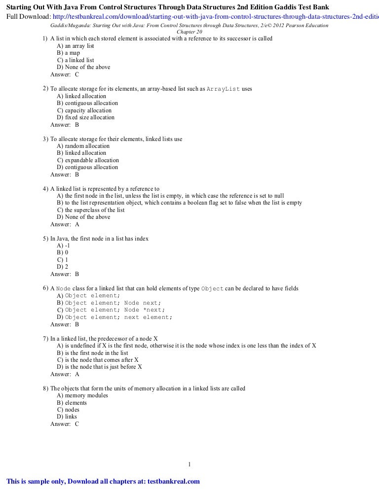 Starting Out With Java From Control Structures Through Data Structure