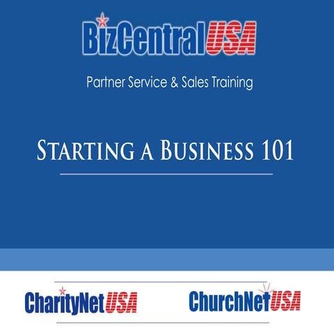 Partner Training: Starting a Business - 101
