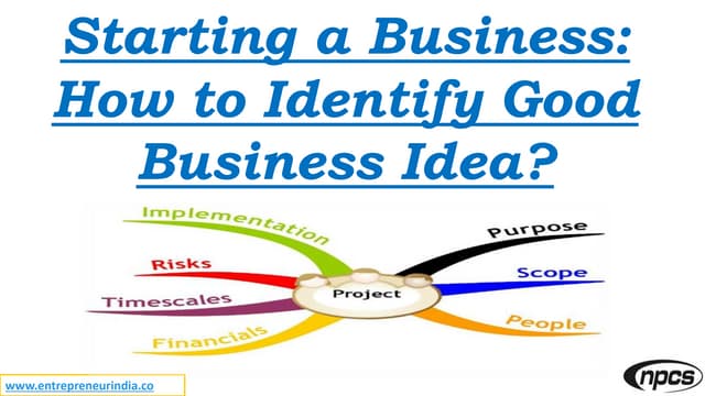 How To Think Of A Good Business Idea Starting a Business: How to Identify Good Business Idea? | PPT