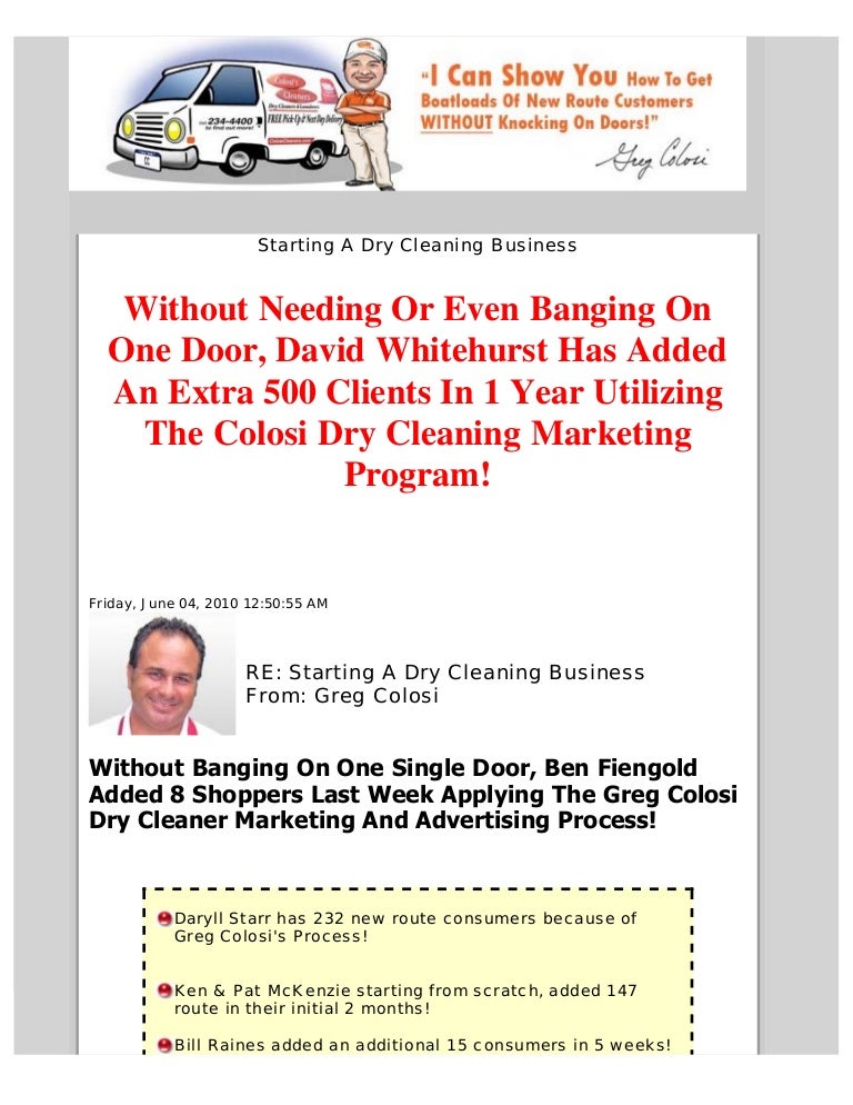 Starting A Dry Cleaning Business
