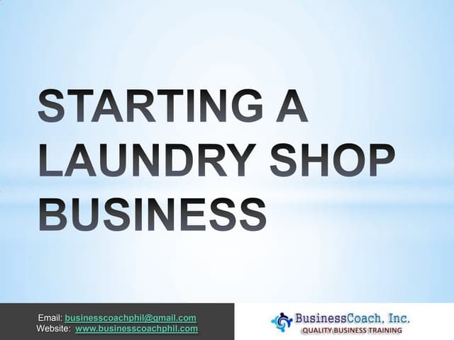 Starting a Laundry Shop Business