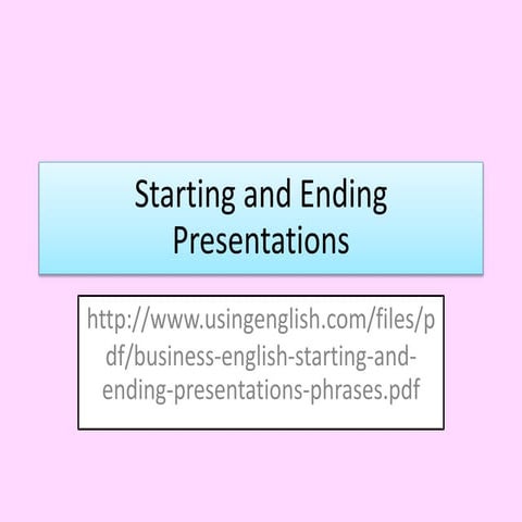 Starting and ending presentations | PPTX