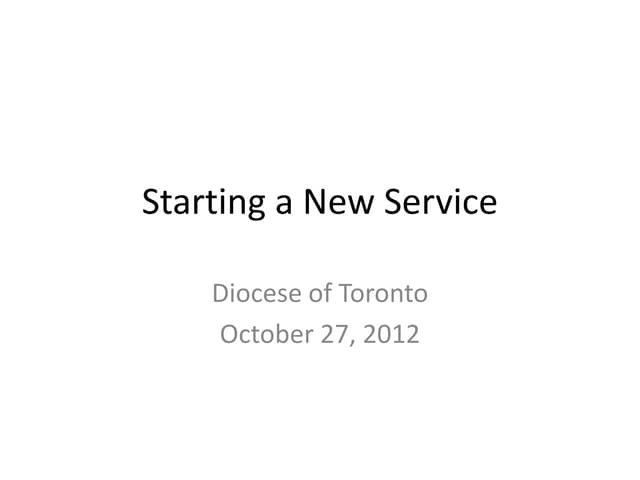 Starting a New Service 