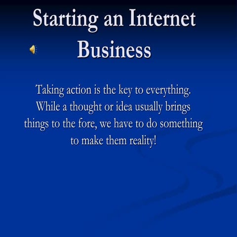 Starting an internet business