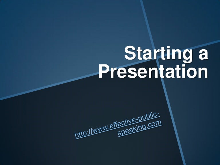 Starting a presentation