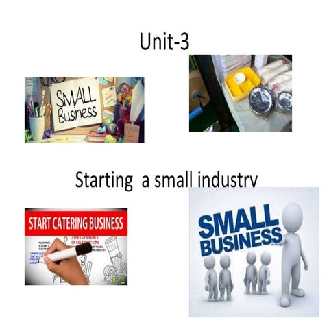 Starting a small industry