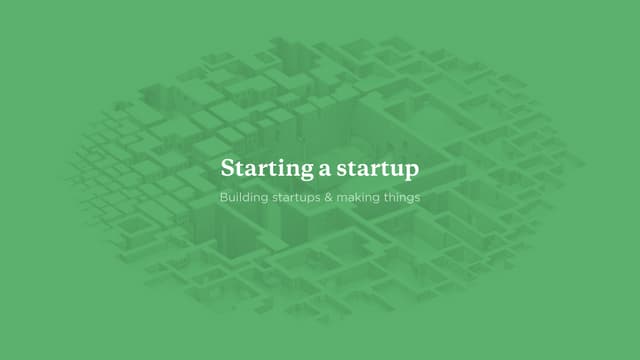 Starting a startup