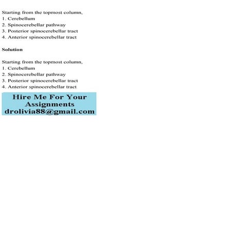 Starting from the topmost column,1. Cerebellum2. Spinocerebellar.pdf