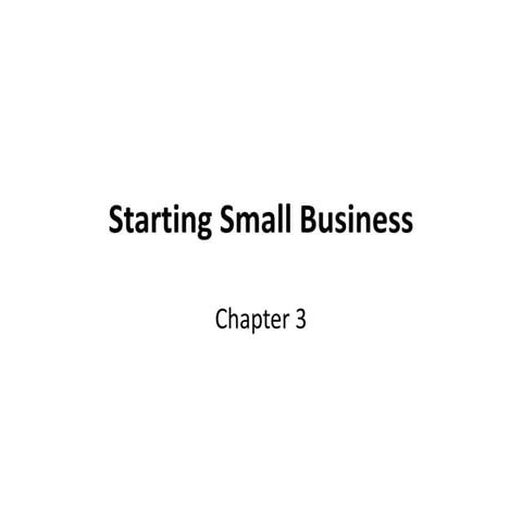 Starting small business