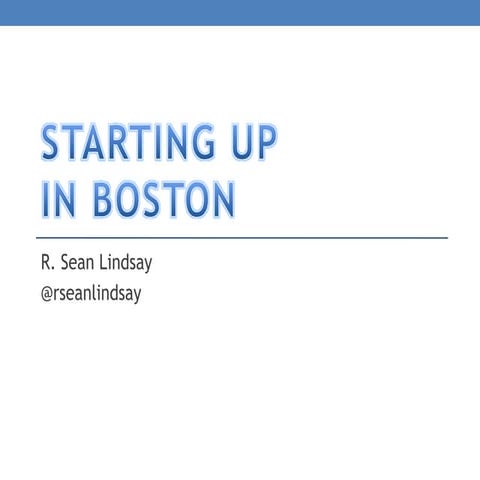 Starting up in boston