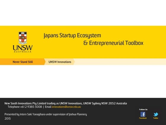 Japan Startup Ecosystem and Entrepreneur Toolbox