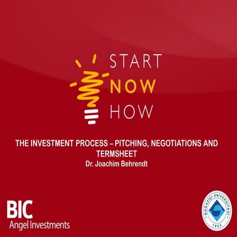 Startnowhow - The Investment Process