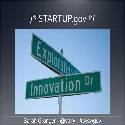 Startup.gov: Reworking Government Through Technical Innovation