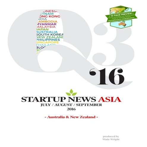 Startup News Asia: Q3 2016 - Australia and New Zealand