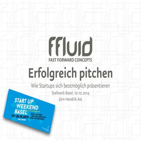 Startup Pitch Training im Stellwerk Basel (10.10.2014)