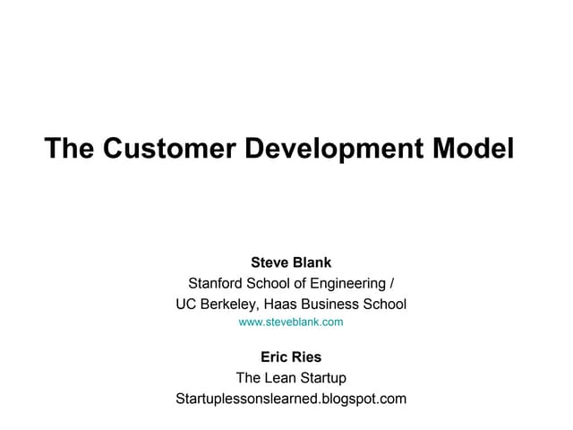 Customer Development at Startup2Sta...