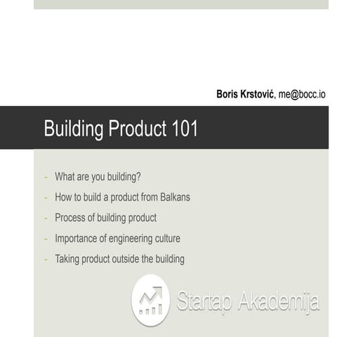 Boris Krstović - Building Product 101
