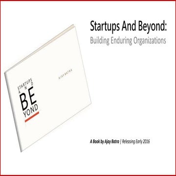 Startup and Beyond | A book by Ajay Batra