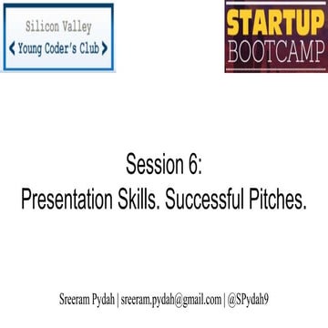 Startup Bootcamp for Kids - SV Young Coder's Club - Session 6