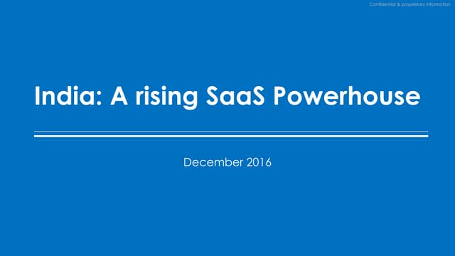 India: A rising SaaS Powerhouse
