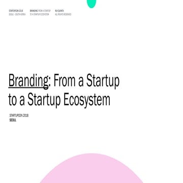 Branding: From a startup to a startup ecosystem