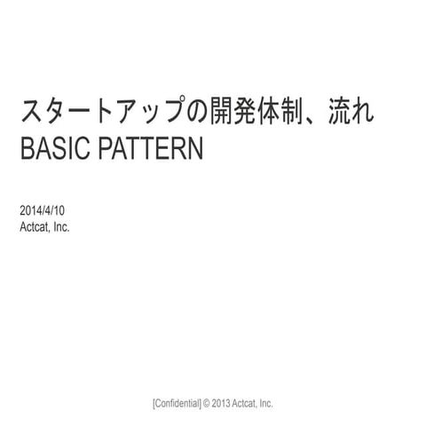 スタートアップの開発体制、流れのBASIC PATTERN