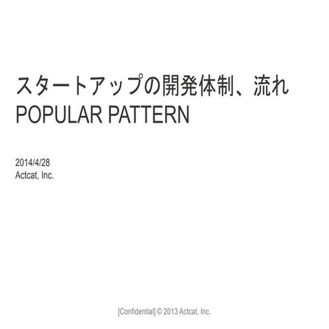 スタートアップの開発体制、流れ POPULAR PATTERN