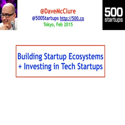 Building Startup Ecosystems + Investing in Tech Startups