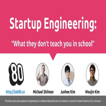 학교에서는 배울 수 없는 스타트업 엔지니어링 (연세대 특강)