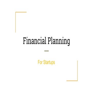How to Do Financial Planning for Startups? | Finances For Startup Business | ...