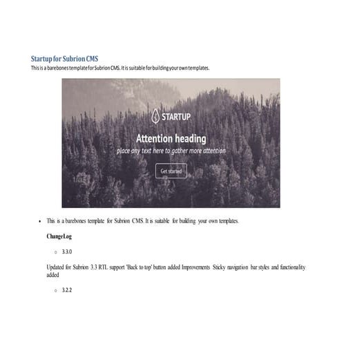 Startup for subrion cms