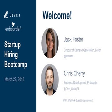 Startup Hiring Bootcamp 2018, London