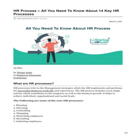 HR Process - 14 Key HR Processes