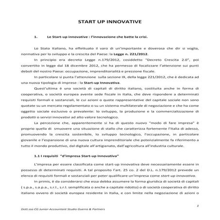 Start up innovative 1.0