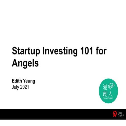 Startup Investing 101 for Angels with FoundersHK | Edith Yeung