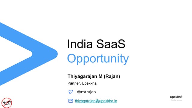 StartupJam: SaaS | Jan 2021 | Thiyagarajan Maruthavanan (Rajan)