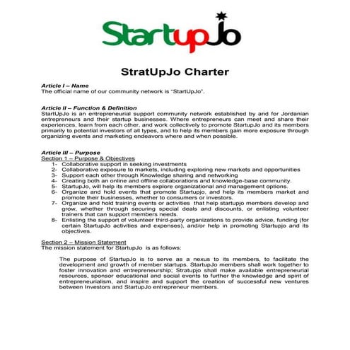 StartupJo charter
