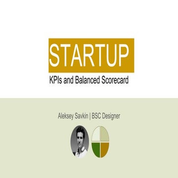 Startup KPIs and Balanced Scorecard