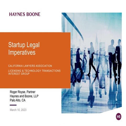 Startup Legal Imperatives - Royse.pptx