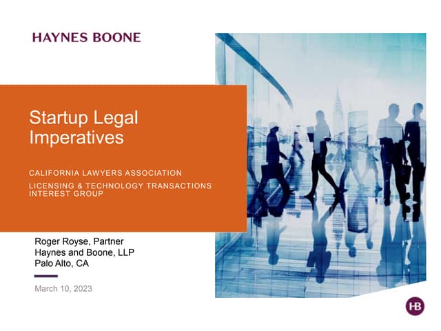 Startup Legal Imperatives - Royse.pptx