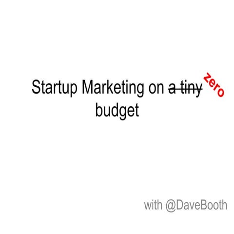 Startup marketing on zero budget