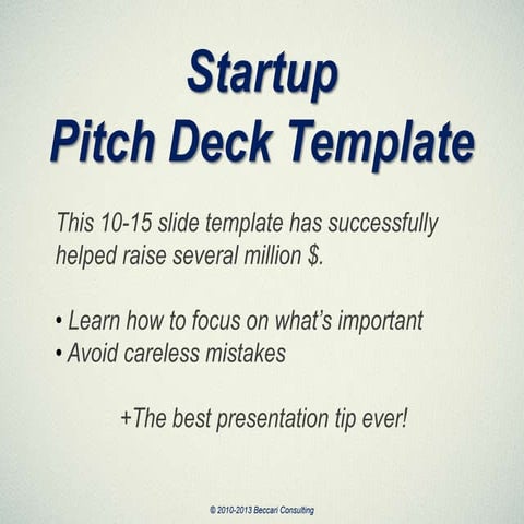 Startup pitch deck template