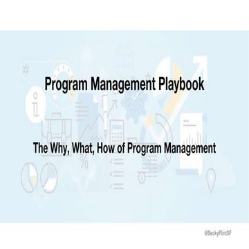 Startup Program Management Playbook (v1) - Pls check for v2